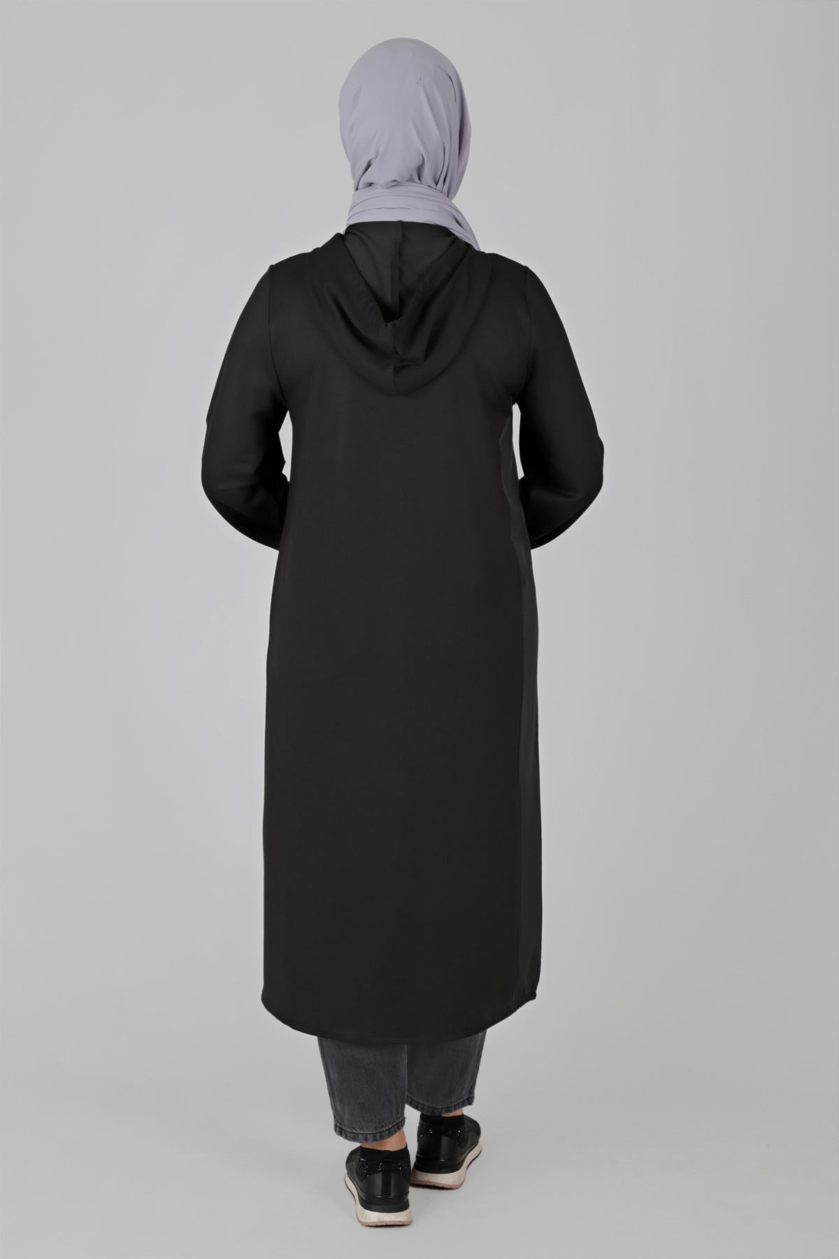 S-Büyük Beden Tesettür  Kap 25035 Siyah 