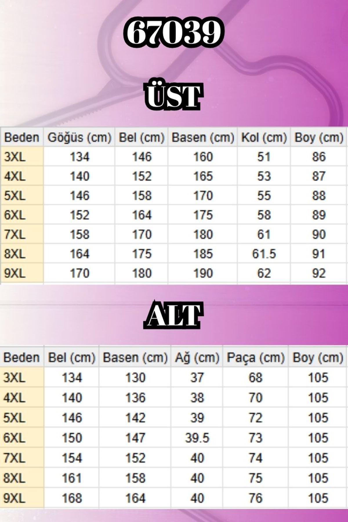 67039 Büyük Beden Yarım Patlı Sıfır Yaka Müslin Pantolonlu Takım - Bisküvi