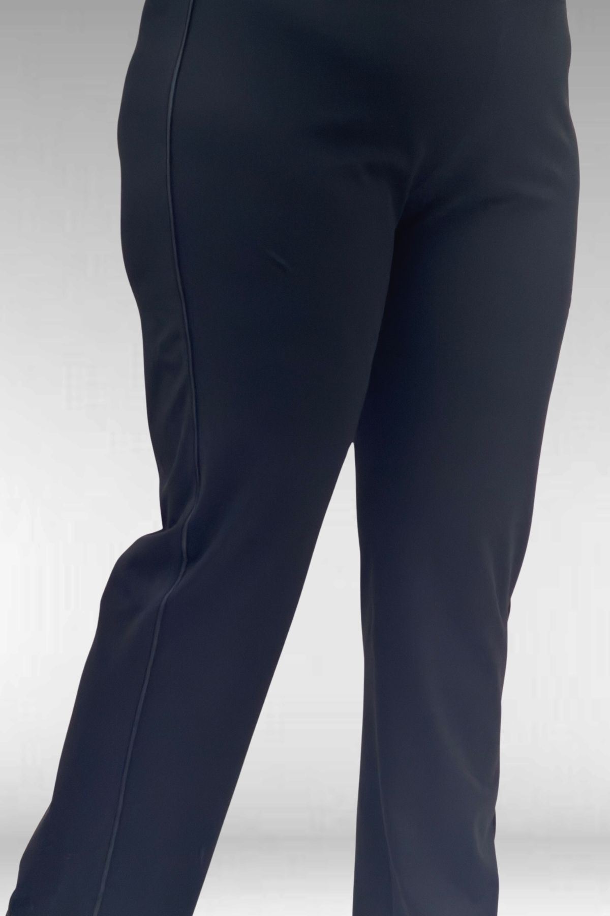 1741 Büyük Beden Kıstırma Biyeli Tesettür Mayo - Siyah