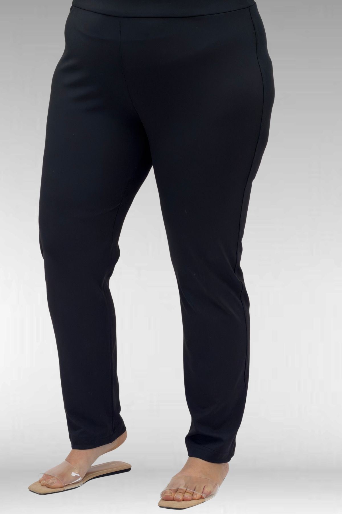 1740 Büyük Beden Düz Renk Tesettür Mayo - Siyah