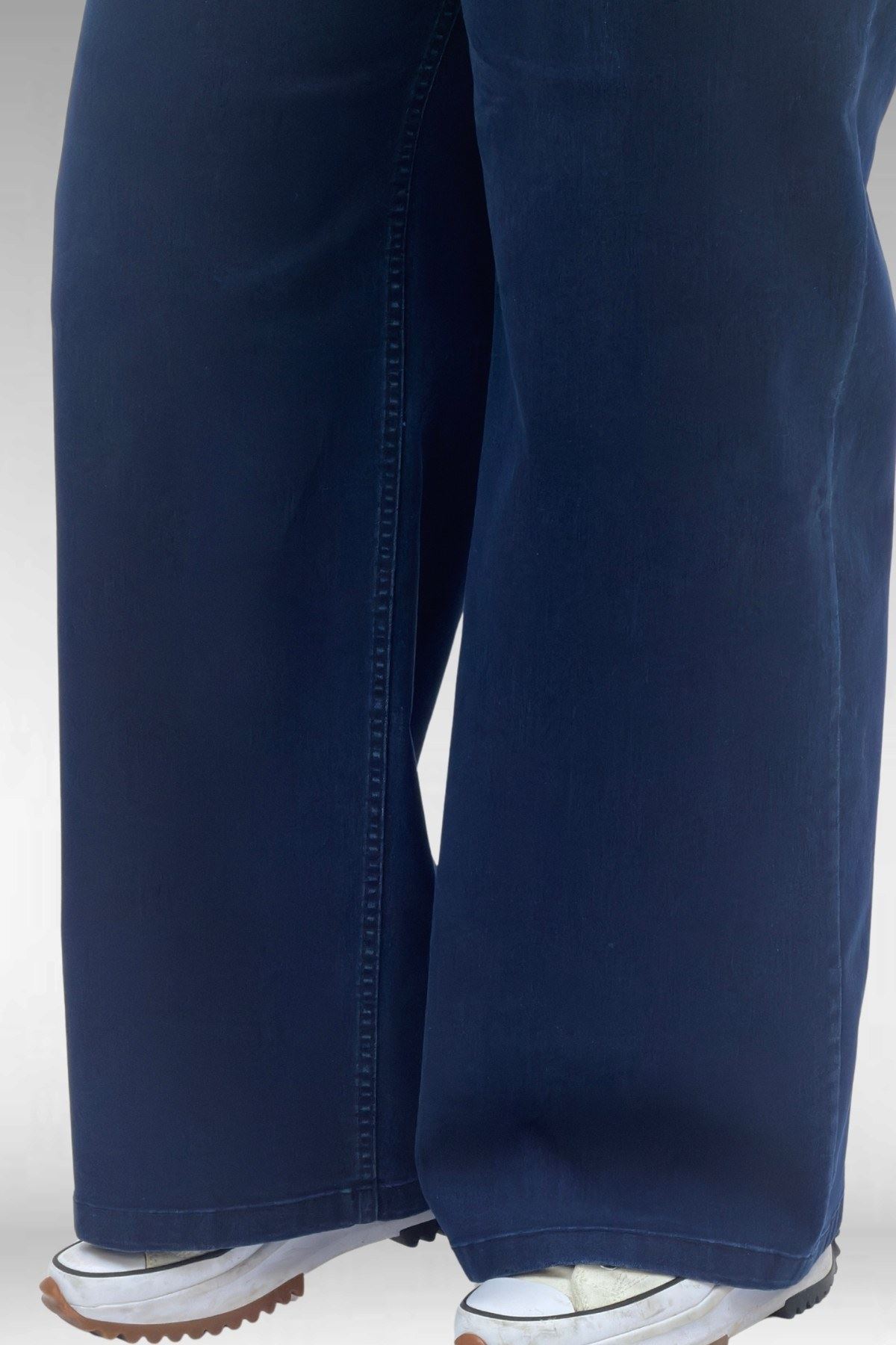 9182-9 Büyük Beden Beli Lastikli Bolpaça Kot Pantolon - Siyah