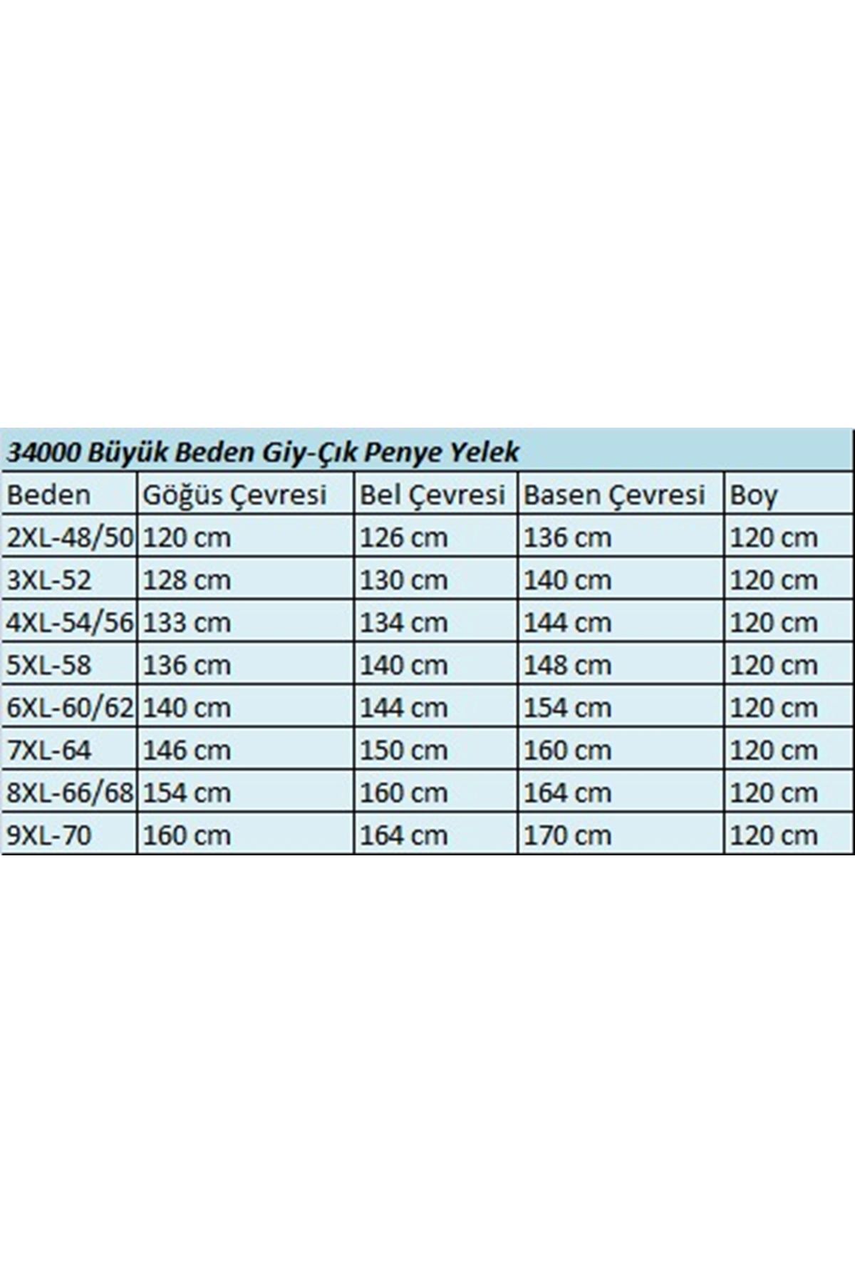34000 Büyük Beden Penye Giy-Çık Yelek - Siyah