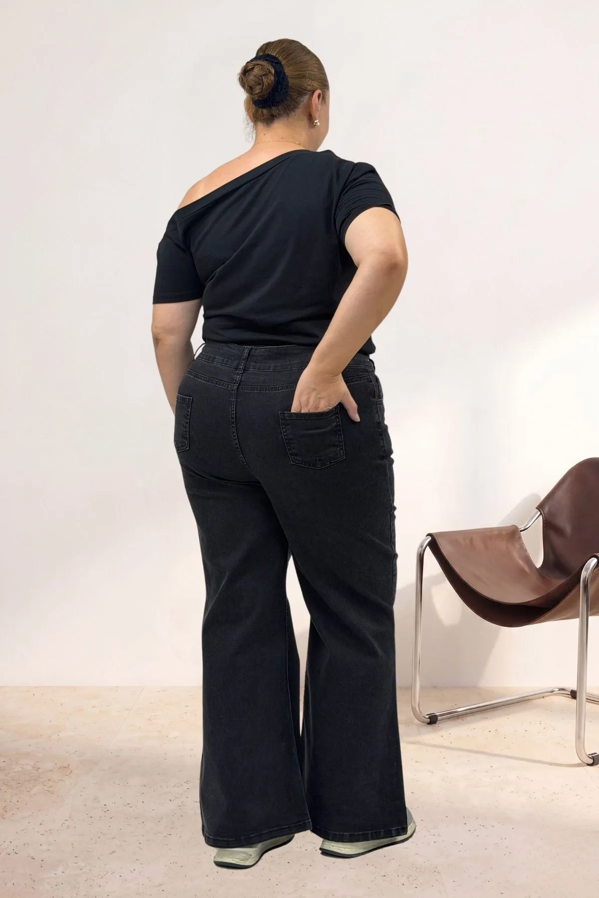 5061 Dikiş Detaylı Kot Pantolon - Siyah