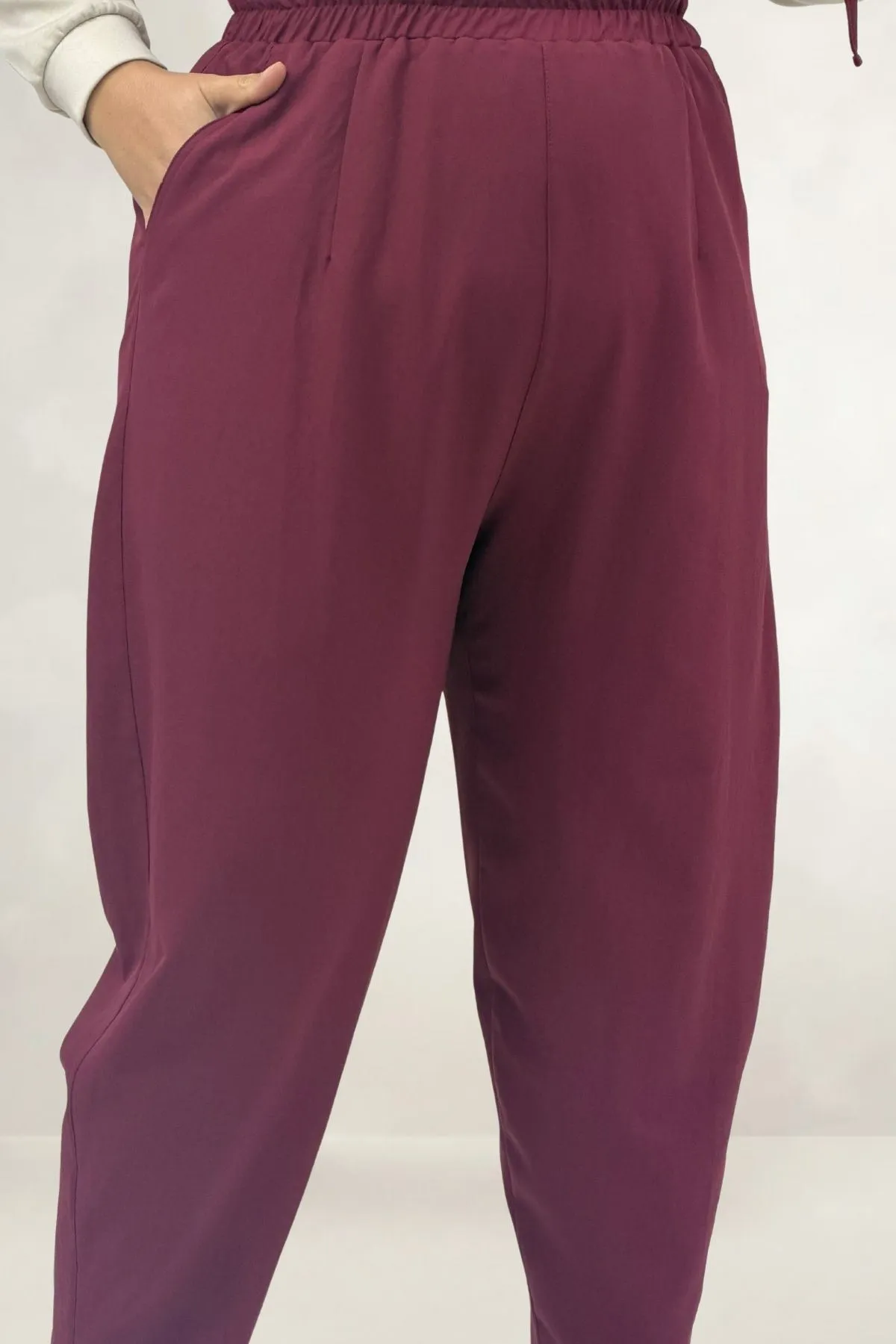 67057 Büyük Beden Yelek-Pantolon Nora Takım - Bordo