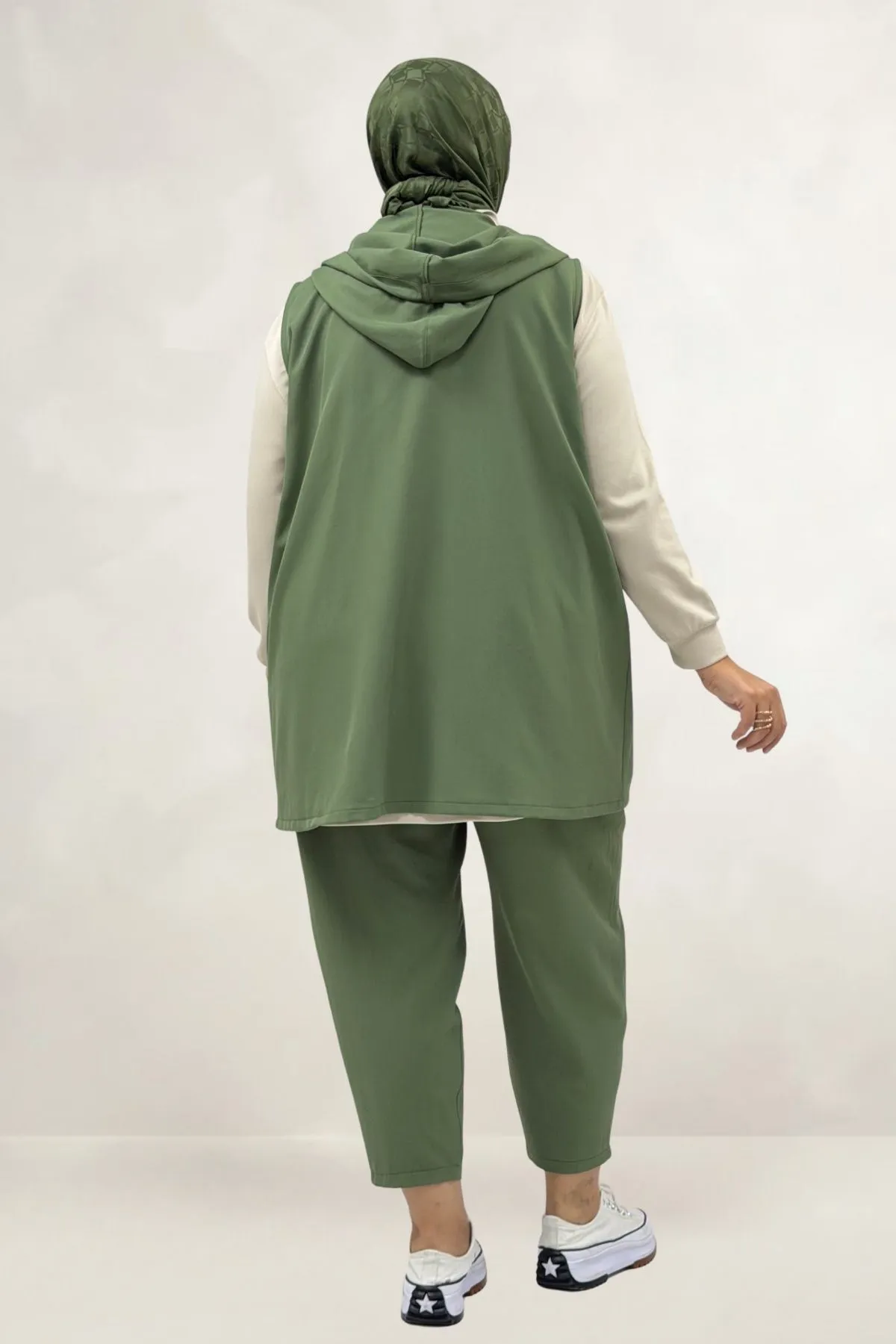 67057 Büyük Beden Yelek-Pantolon Nora Takım - Nefti