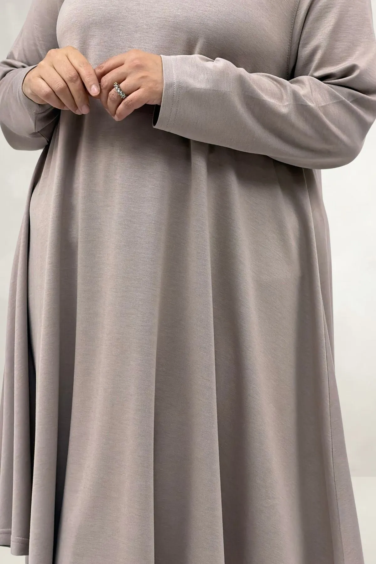 68090  Büyük Beden Modal Mevlana Tunik - Bej