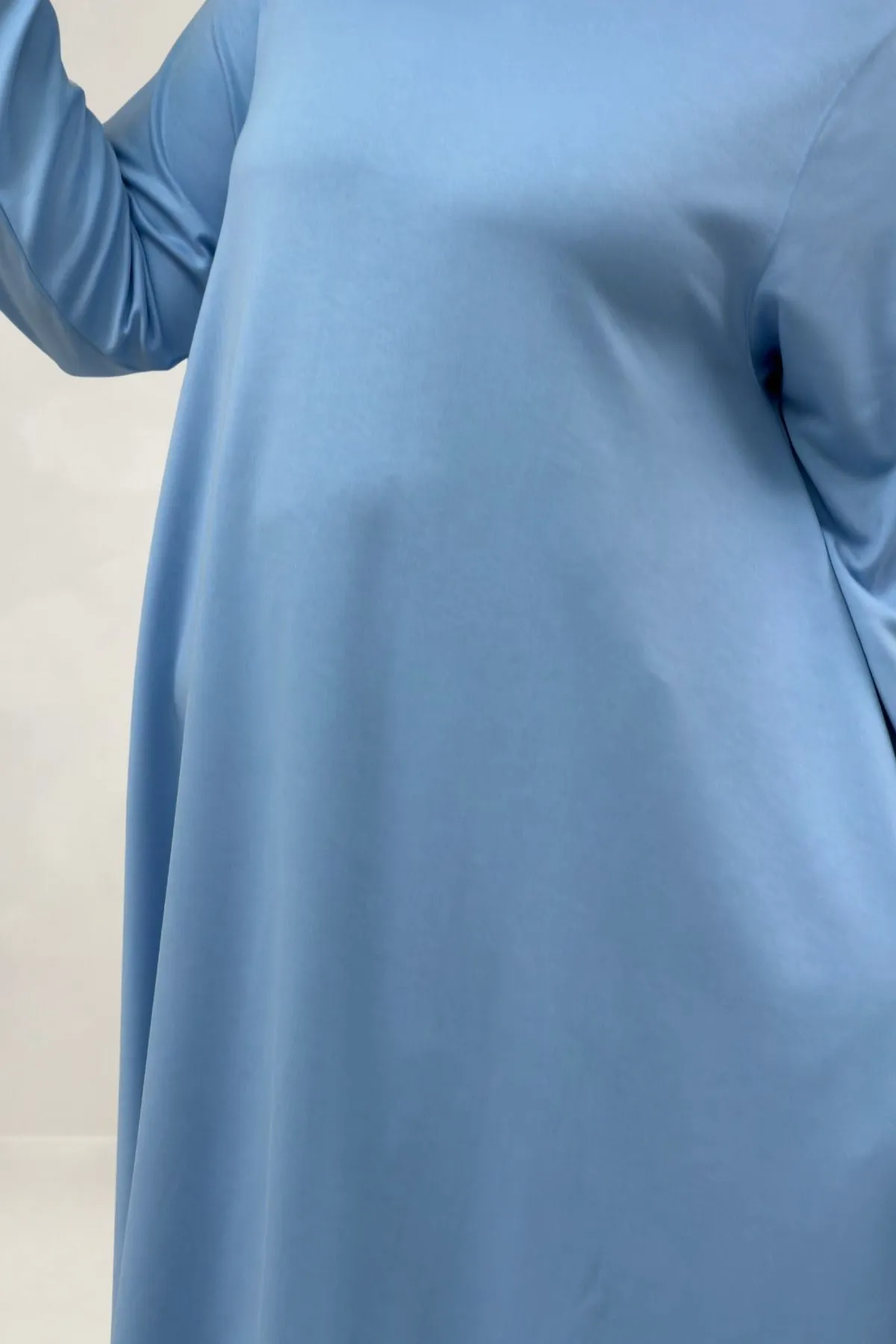 68090  Büyük Beden Modal Mevlana Tunik - Bebe Mavi