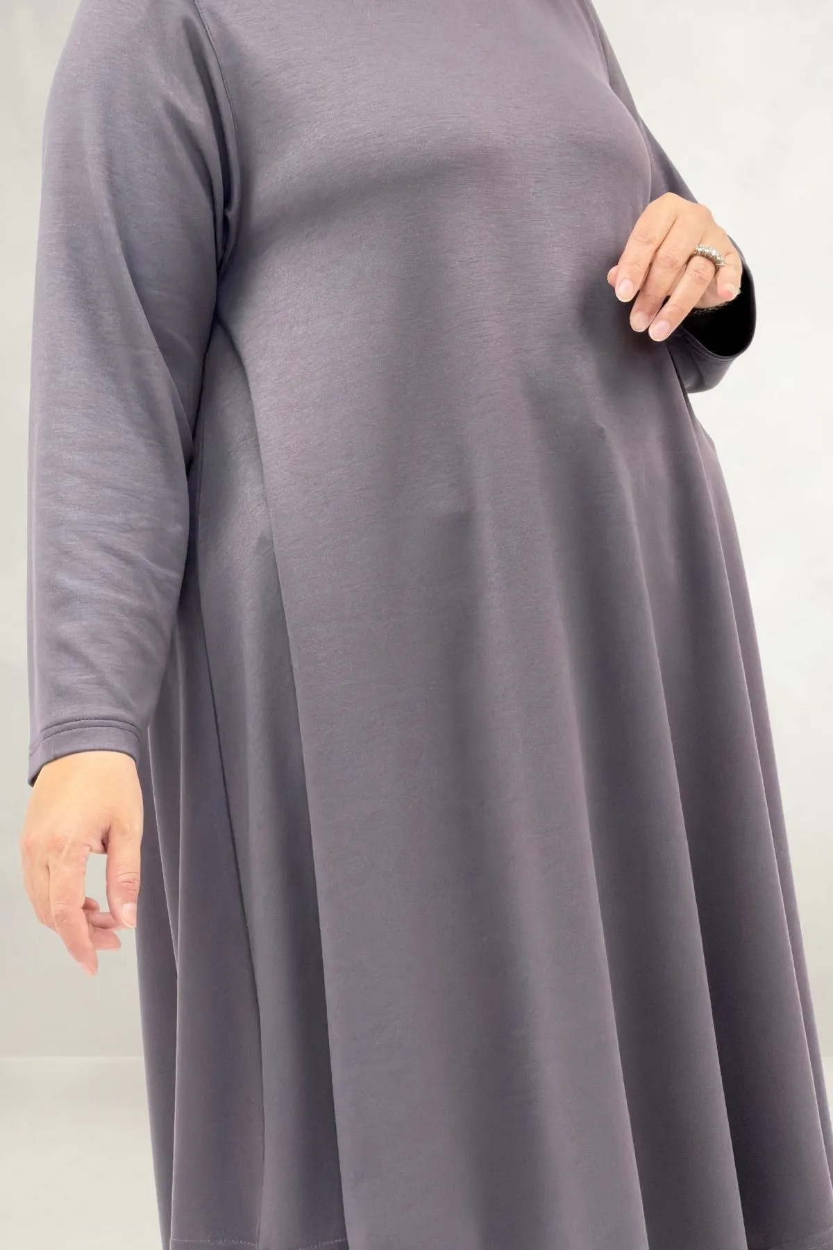 68090  Büyük Beden Modal Mevlana Tunik - Antrasit