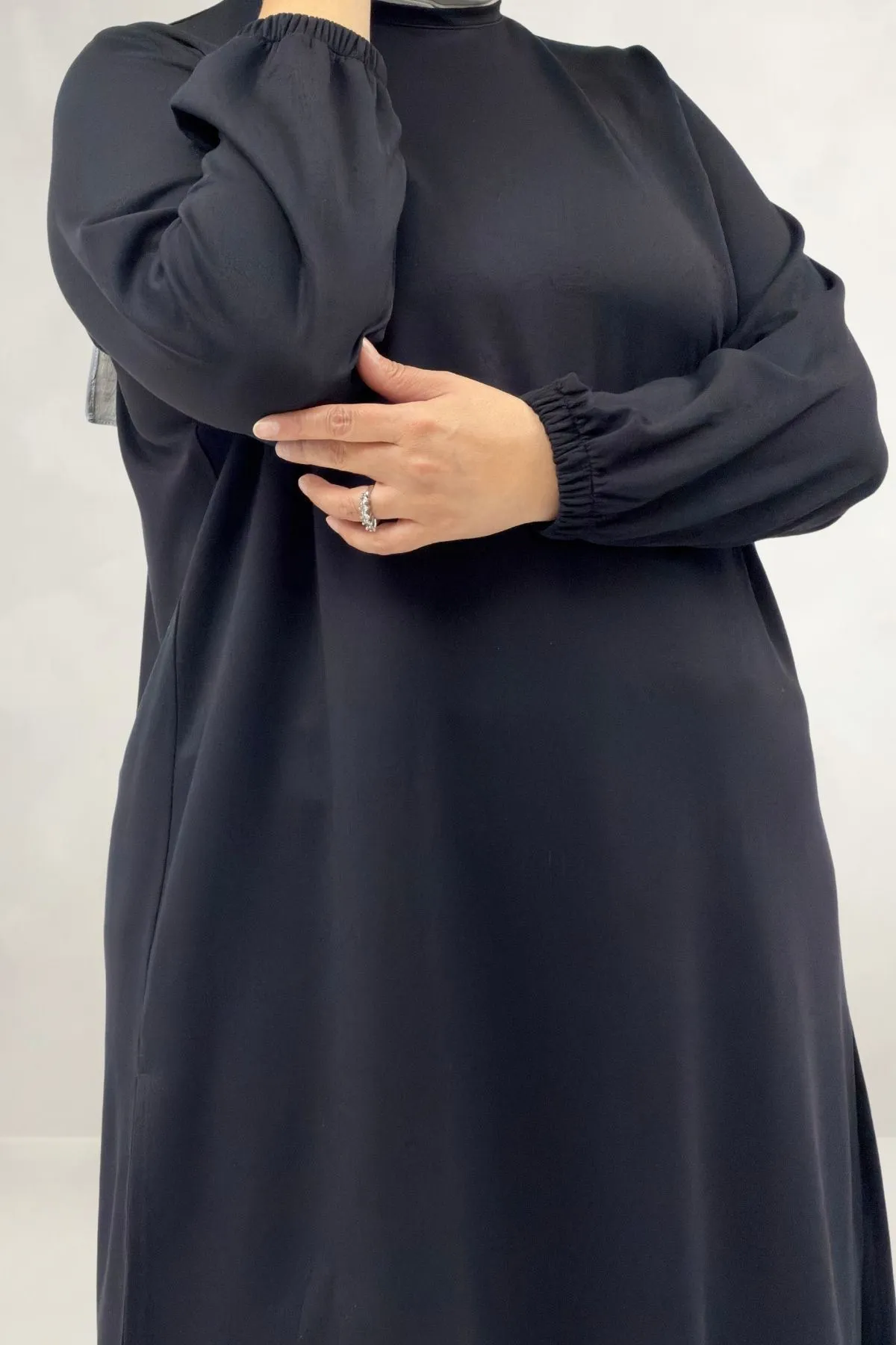 68080 Büyük Beden Basic Modal Tunik - Siyah