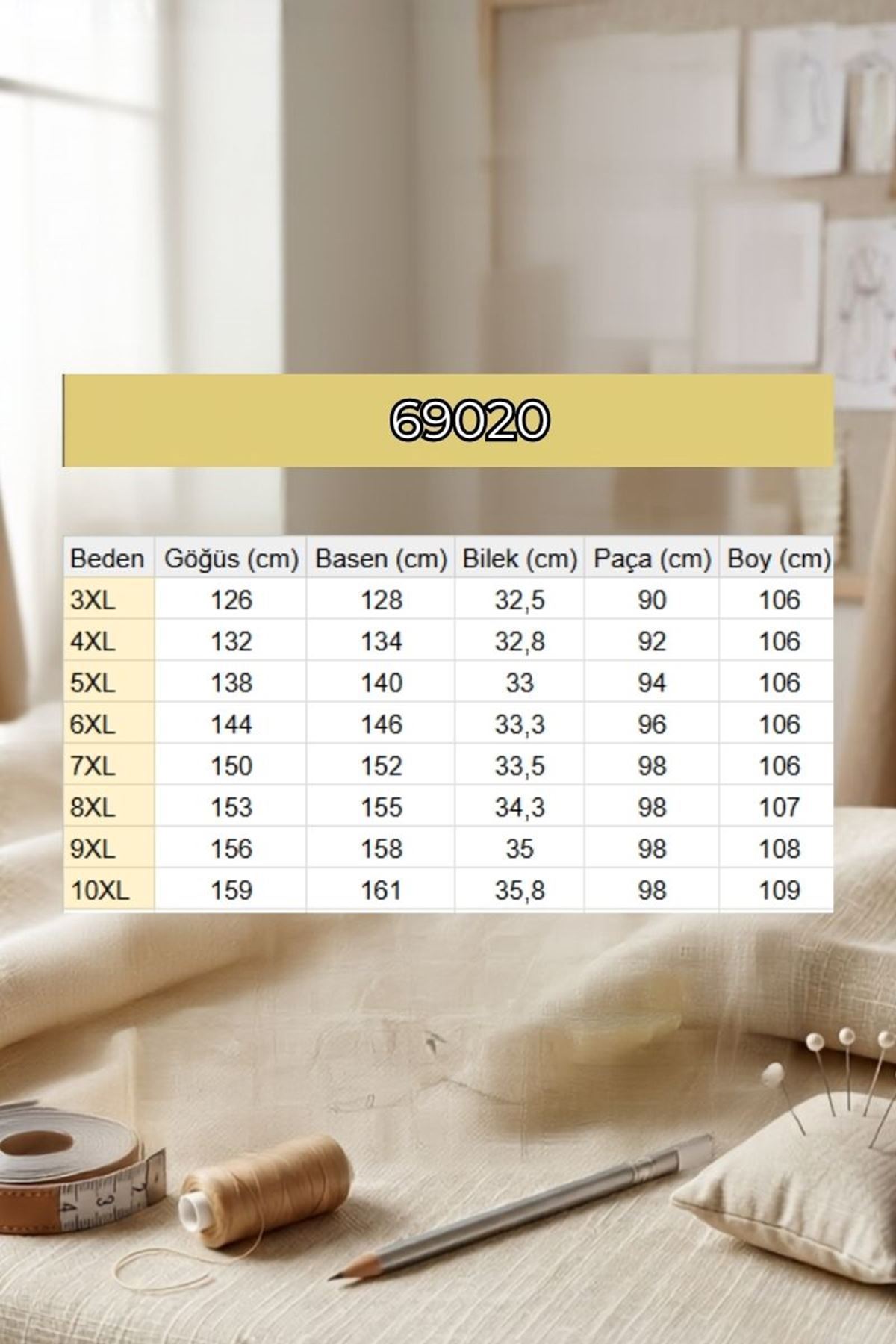 69020 Büyük Beden Beli Lastikli Double Etek Pantolon - Kahve
