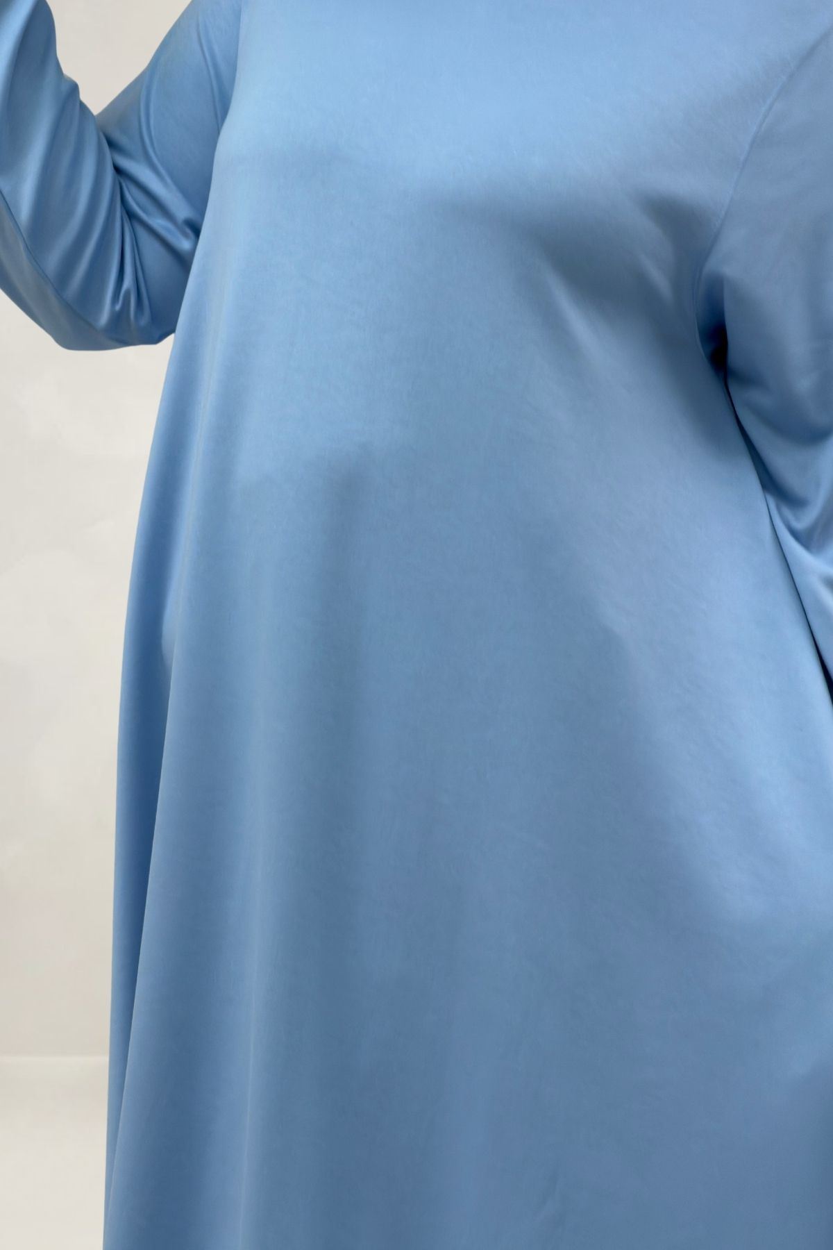 68091 Büyük Beden Basic Modal Tunik - Bebe Mavi