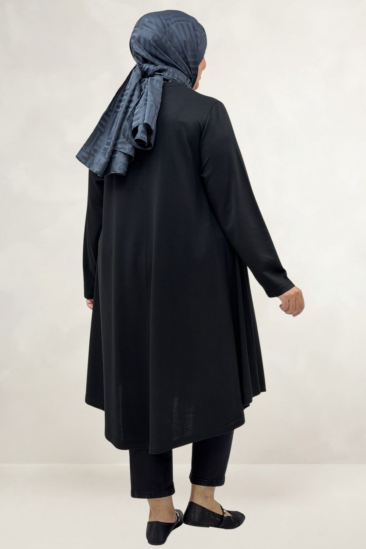 68091 Büyük Beden Basic Modal Tunik - Siyah