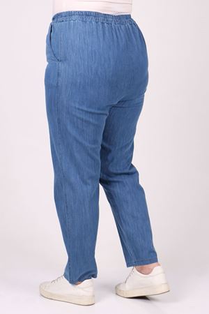29001 Büyük Beden Dar Paça Kot Pantolon - Mavi