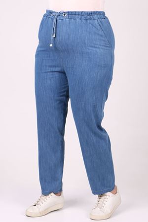 29001 Büyük Beden Dar Paça Kot Pantolon - Mavi