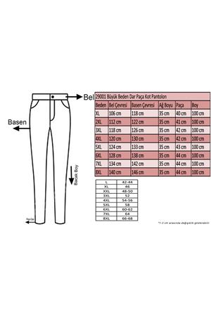 29001 Büyük Beden Dar Paça Kot Pantolon - Koyu Lacivert