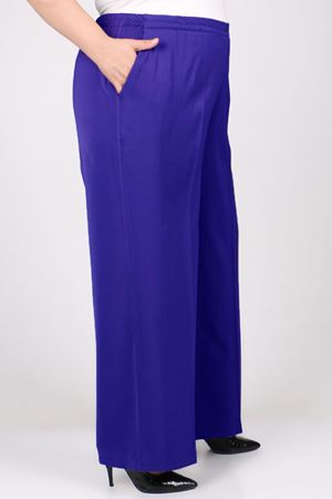 F-29019 Büyük Beden Beli Lastikli En Boy Likra Pantolon - Saks