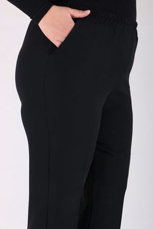SHRNR290140 Büyük Beden Beli Lastikli Boru Paça Pantolon - Siyah
