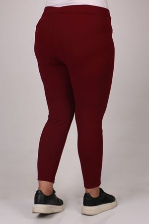 29503 Büyük Beden Önü Yırtmaçlı Scuba Tayt - Bordo