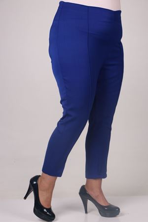 F-29029 Büyük Beden Yandan Fermuarlı Dar Paça Pantolon-Saks