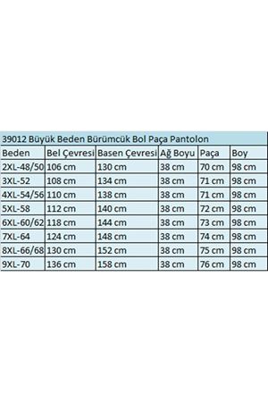 39012 Büyük Beden Bürümcük Bol Paça Pantolon-Gül Kurusu