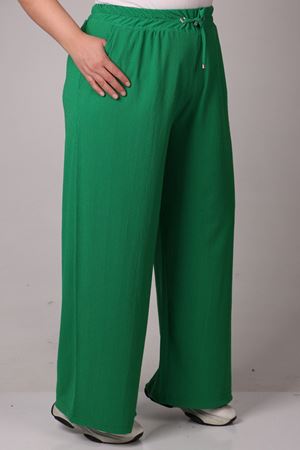 39012 Büyük Beden Bürümcük Bol Paça Pantolon-Benetton