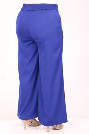 39037 Büyük Beden Aspen Beli Lastikli Pantolon - Saks