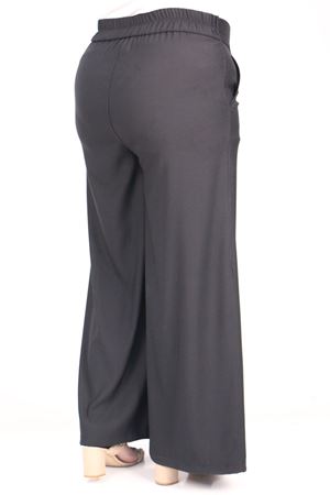 39037 Büyük Beden Aspen Beli Lastikli Pantolon - Siyah