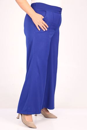 39037 Büyük Beden Aspen Beli Lastikli Pantolon - Saks