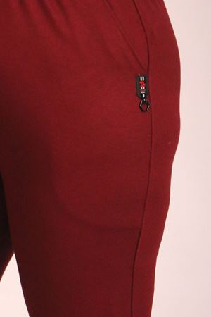 F-39503 Büyük Beden Kristal İki İplik Eşofman Altı -Bordo