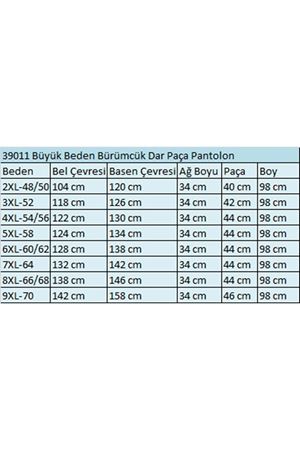 39011 Büyük Beden Bürümcük Dar Paça Pantolon-Kiremit