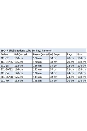 F-49012 Büyük Beden Çimalı Keten Airobin  Pantalon -Saks