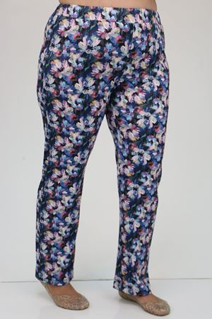 F-1729 Büyük Beden  Uzunkol Tesettür Mayo Takım - Gül Çiçekli