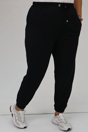 49513 Büyük Beden İki İplik Paça Lastikli Eşofman Altı - Lacivert