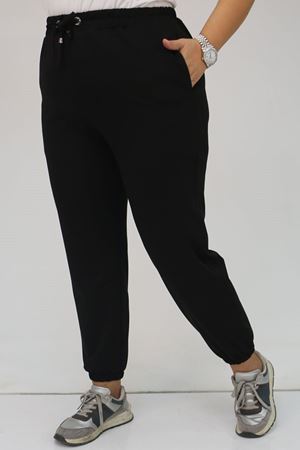 49513 Büyük Beden İki İplik Paça Lastikli Eşofman Altı - Lacivert