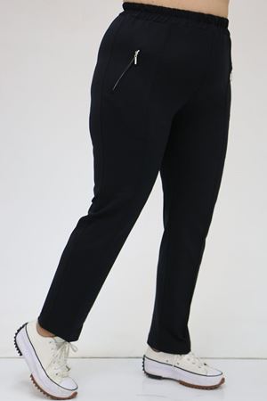 49514 Büyük Beden İki İplik Cepleri Fermuarlı Çimalı Eşofman Altı - Lacivert