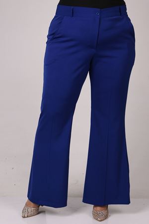 29031 Büyük Beden İspanyol Paça Pantolon - Saks