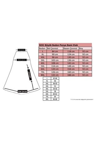 F-45005 Büyük Beden Penye Basic Etek - Siyah