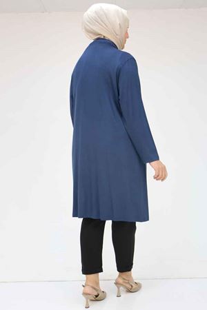 43008 Büyük Beden Penye Ceket - Lacivert