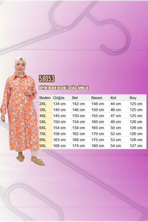 F-58053 Büyük Beden Desenli Jesica  Gömlek - Ebruli Lacivert