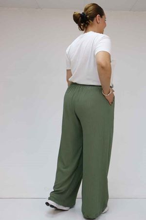 39012 Büyük Beden Bolpaça Bürümcük Pantolon - Nefti