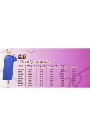 28095 Büyük Beden Düşük Kol Penye Uzun Tunik - İndigo