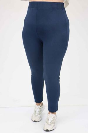 59501 Büyük Beden Penye Tayt - Lacivert