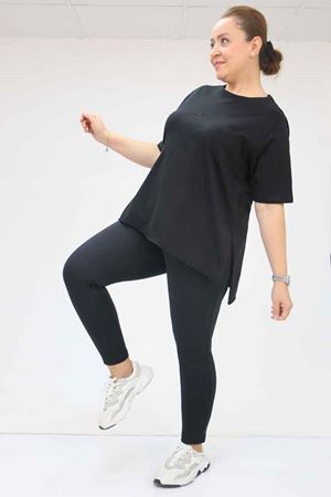 59502 Büyük Beden Tayt - Siyah