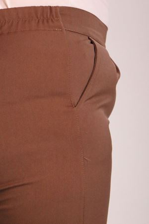 F-49004 Büyük Beden Beli Lastikli Pile Detaylı Aspen Pantolon - Vizon