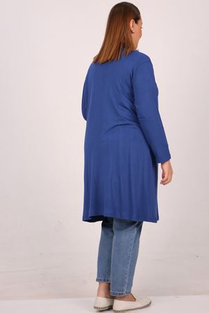 43008 Büyük Beden Penye Ceket-İndigo