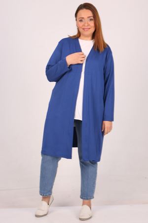 43008 Büyük Beden Penye Ceket-İndigo