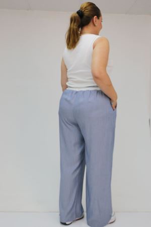 59007 Büyük Beden Kemeri Ribana Detaylı Xons Kot Pantolon - Lacivert