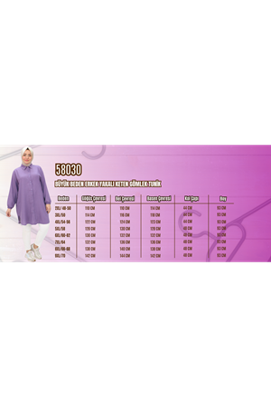 58030 Büyük Beden Erkek Yakalı Keten Gömlek Tunik - Beneton