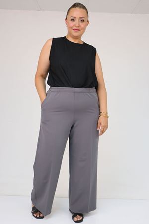 59017 Büyük Beden Beli Lastikli Bolpaça Pantolon - Gri