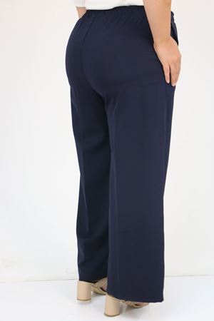 59017 Büyük Beden Beli Lastikli Bolpaça Pantolon - Lacivert
